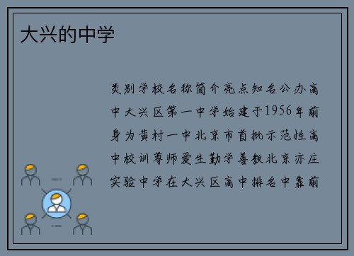 大兴的中学